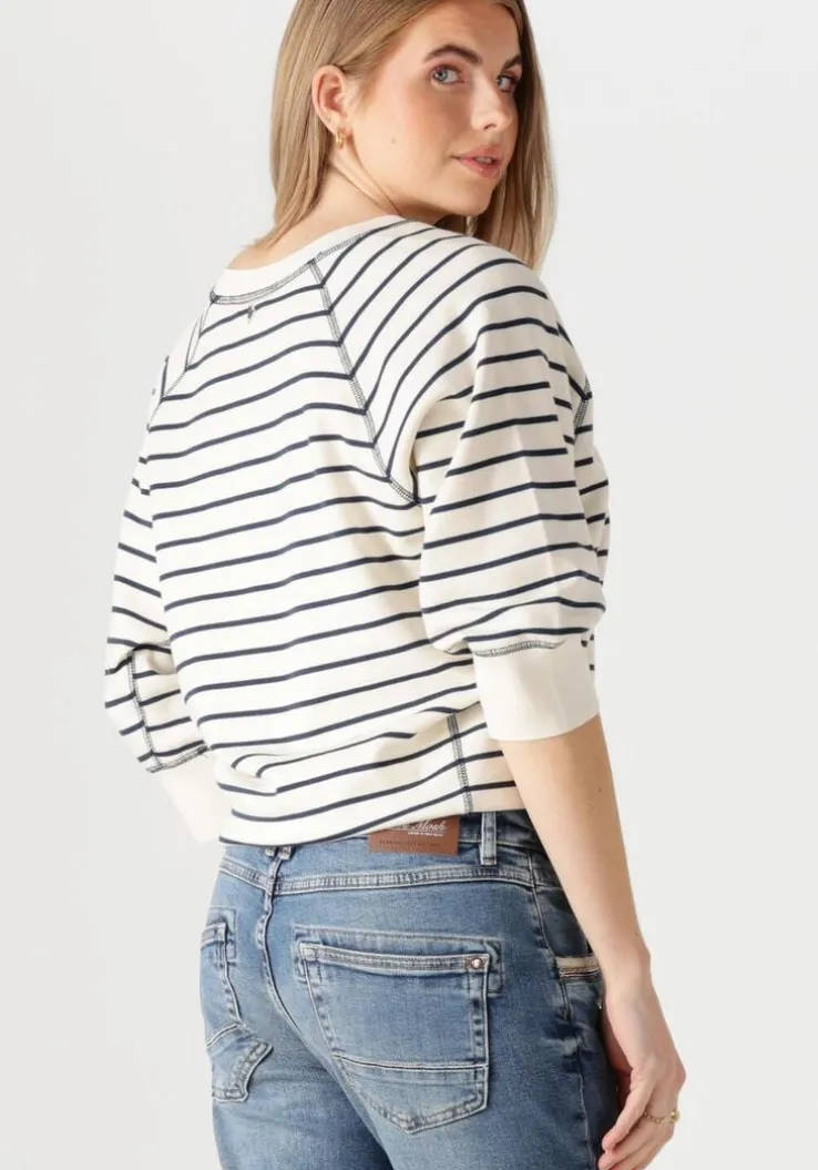 blauwe mos mosh sweater mmmaggie stripe sweatshirt