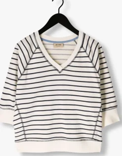 blauwe mos mosh sweater mmmaggie stripe sweatshirt