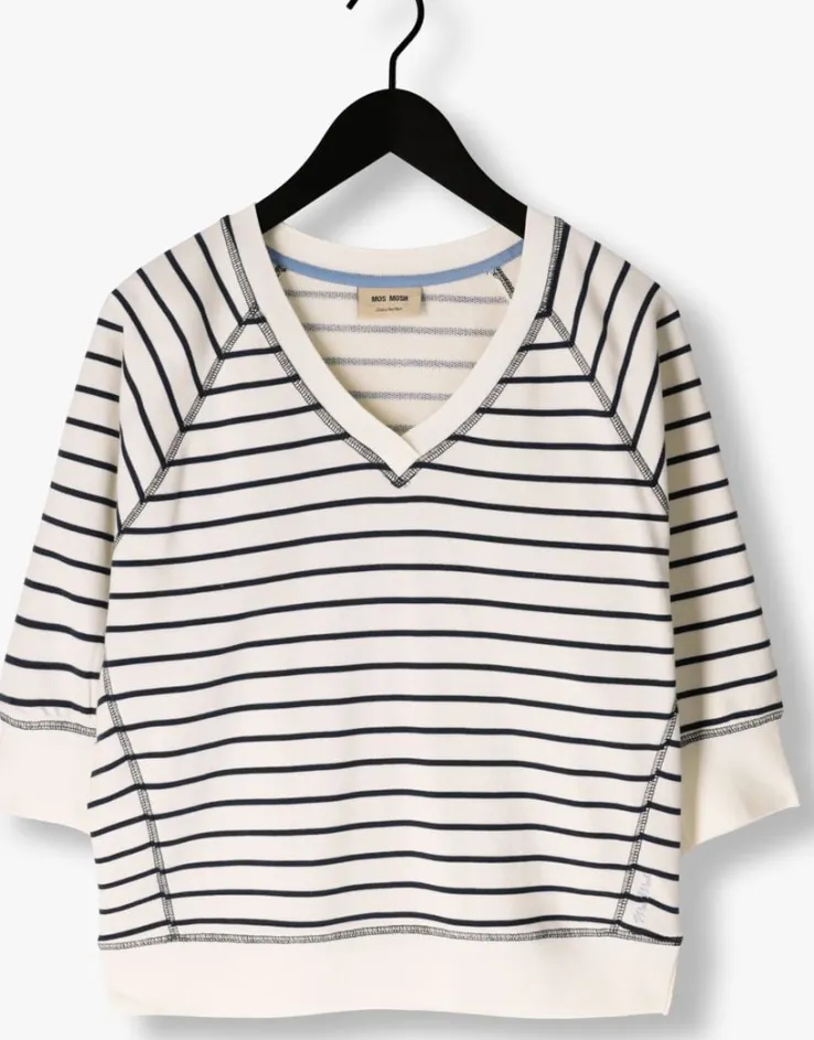 blauwe mos mosh sweater mmmaggie stripe sweatshirt