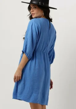 blauwe msch copenhagen mini jurk mschamalia 3/4 dress