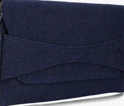 blauwe notre-v clutch 3207