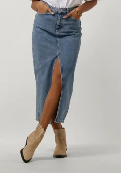 NOTRE-V e midirok denim maxi skirt>DAMES Rokken
