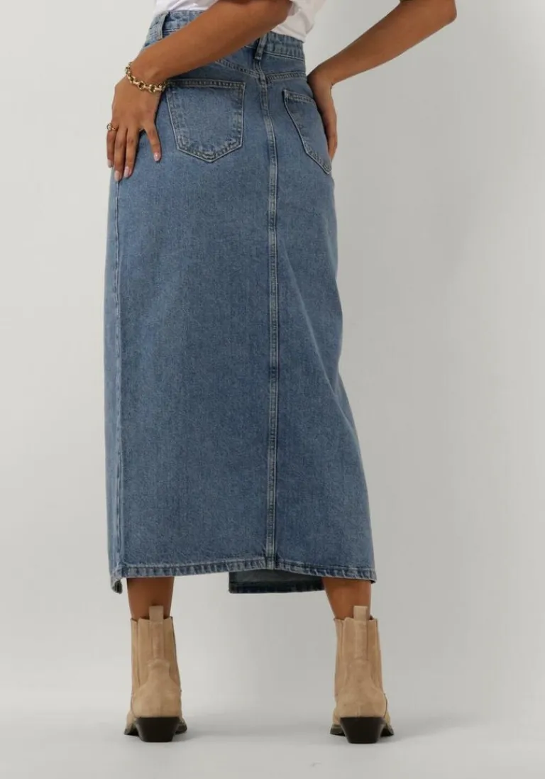 NOTRE-V e midirok denim maxi skirt>DAMES Rokken