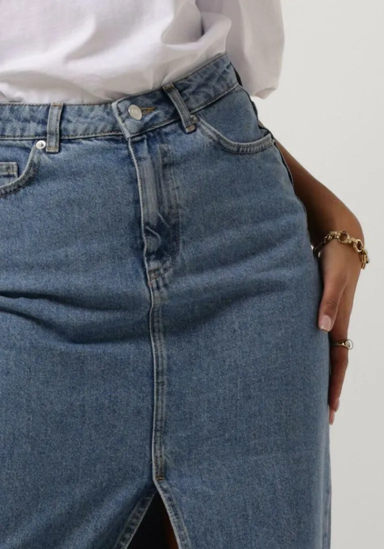 NOTRE-V e midirok denim maxi skirt>DAMES Rokken