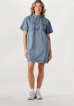 blauwe notre-v mini jurk nv-faye