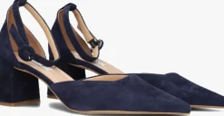 blauwe notre-v sandalen met hak 35518