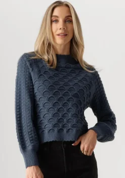 blauwe object trui objsida knit l/s re pullover