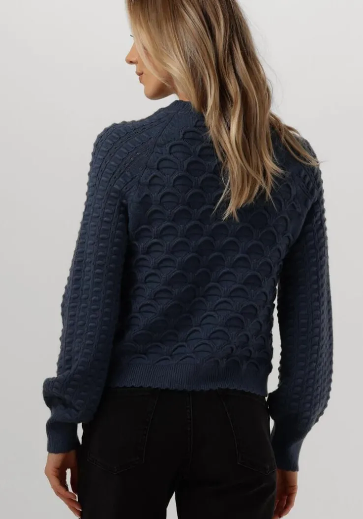 blauwe object trui objsida knit l/s re pullover