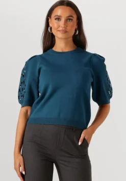 blauwe object trui objyuki s/s re knit pullover 140