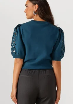 blauwe object trui objyuki s/s re knit pullover 140