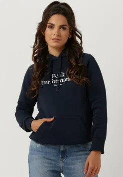 blauwe peak performance trui w original hood