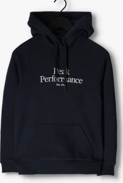 blauwe peak performance trui w original hood