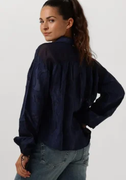 blauwe pom amsterdam blouses jaqcuard midnight blue