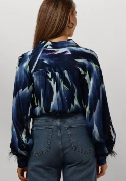POM AMSTERDAM e blouses feathers blue><noscript><img width=