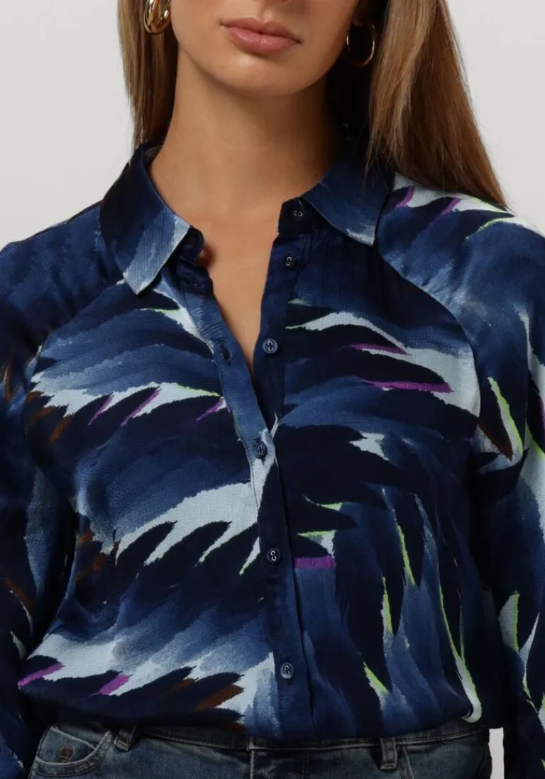 POM AMSTERDAM e blouses feathers blue>DAMES Blouses