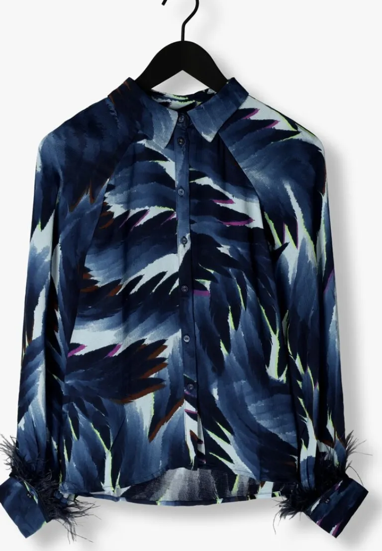 POM AMSTERDAM e blouses feathers blue>DAMES Blouses
