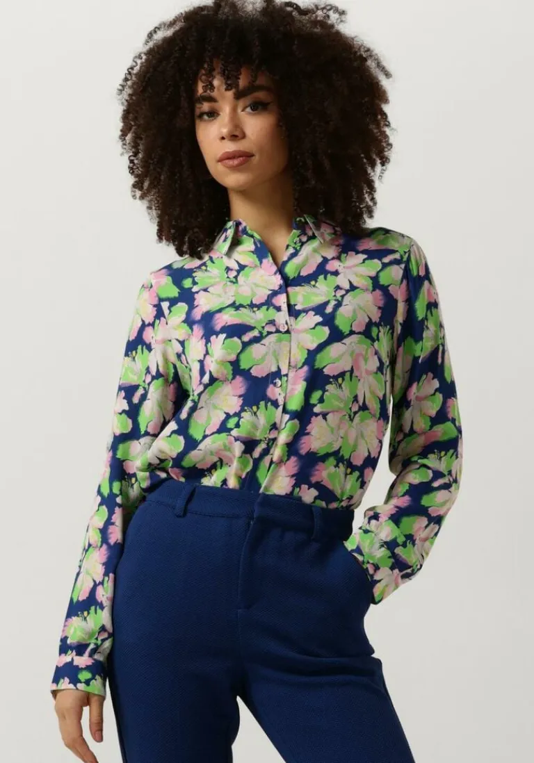 POM AMSTERDAM e blouses mila lilies blue blouse>DAMES Blouses