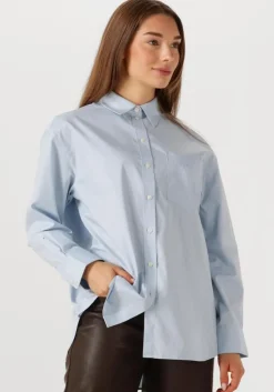 blauwe selected femme blouses slfester ls oversize shirt