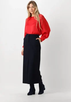 blauwe summum midirok skirt viscose blend