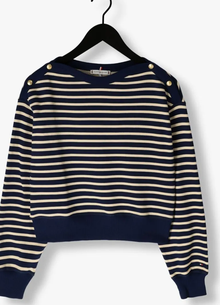 TOMMY HILFIGER e trui gold btn boat-nk swtshirt>DAMES Truien & Vesten