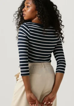 blauwe tommy hilfiger t-shirt heritage boat neck tee 3/4