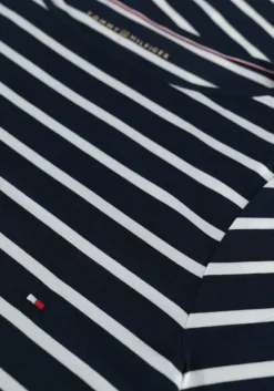 blauwe tommy hilfiger t-shirt heritage boat neck tee 3/4