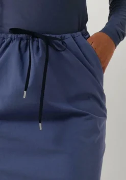 blauwe vanilia midirok tube with drawcord