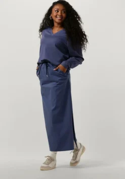 blauwe vanilia midirok tube with drawcord