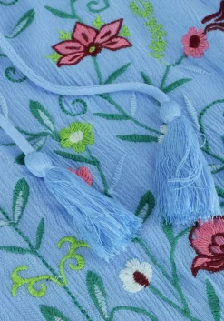 blauwe y.a.s. mini jurk yaschella 3/4 tunic dress s. fest