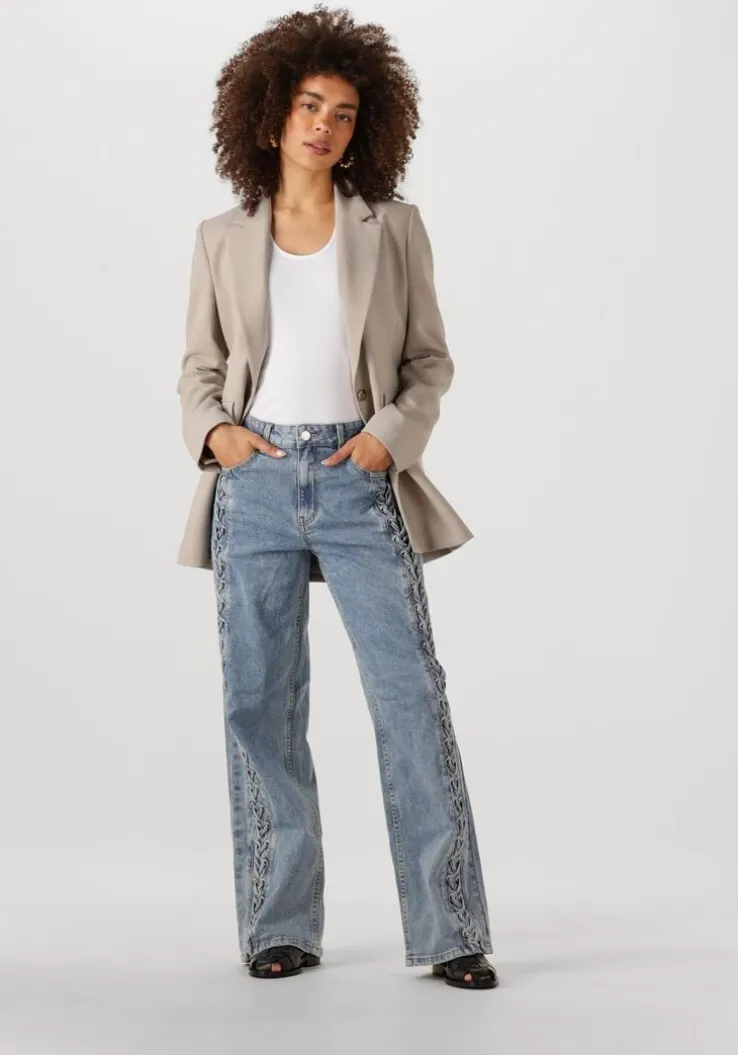 blauwe y.a.s. straight leg jeans yaseyla hw denim jeans s