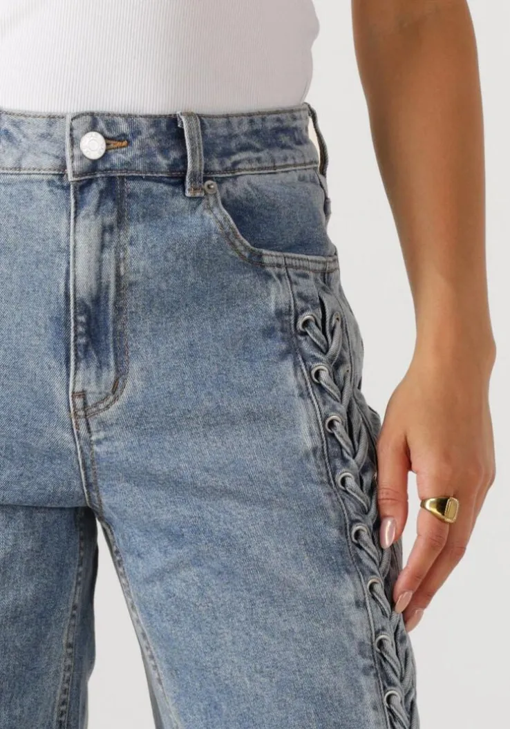 blauwe y.a.s. straight leg jeans yaseyla hw denim jeans s