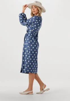 blauwe ydence midi jurk dress casey