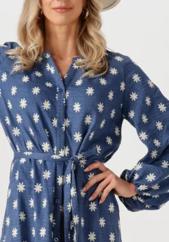 blauwe ydence midi jurk dress casey