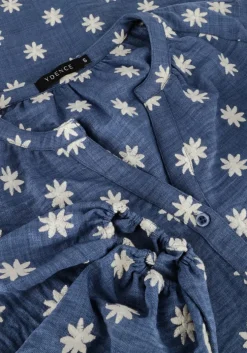 blauwe ydence midi jurk dress casey