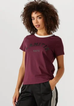 bordeaux haute l'amitié t-shirt neckline logo tee
