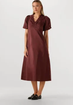 bordeaux neo noir maxi jurk illana poplin dress