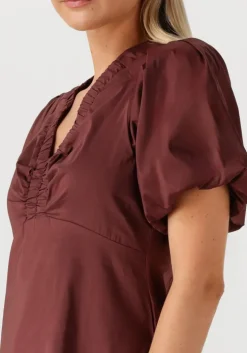 bordeaux neo noir maxi jurk illana poplin dress