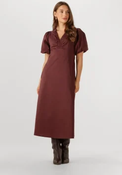 bordeaux neo noir maxi jurk illana poplin dress