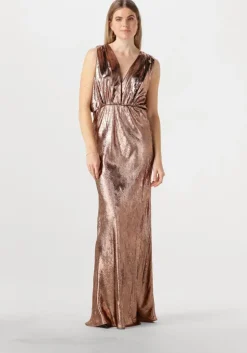 bronskleurig mes demoiselles maxi jurk sambi