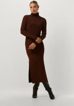 GESTUZ bronzen midi jurk silvigz ls long dress>DAMES Jurken