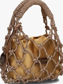 KURT GEIGER LONDON bronzen handtas sm macrame crystal bag>DAMES Handtassen