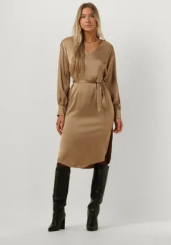 bronzen simple midi jurk wv-rc-poly-23-1