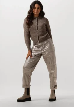 bronzen summum pantalon loose tapered pants foil coated twill