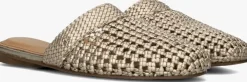 bronzen tommy hilfiger slippers crochet metallic leather
