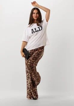 bruine alix the label broeken ladies woven twill leopard pants