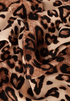 bruine alix the label midi jurk ladies woven twill leopard camisol dress