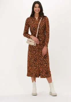 bruine another label midi jurk adeleide dress l/s