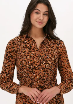 bruine another label midi jurk adeleide dress l/s