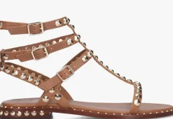 bruine ash platte sandalen play