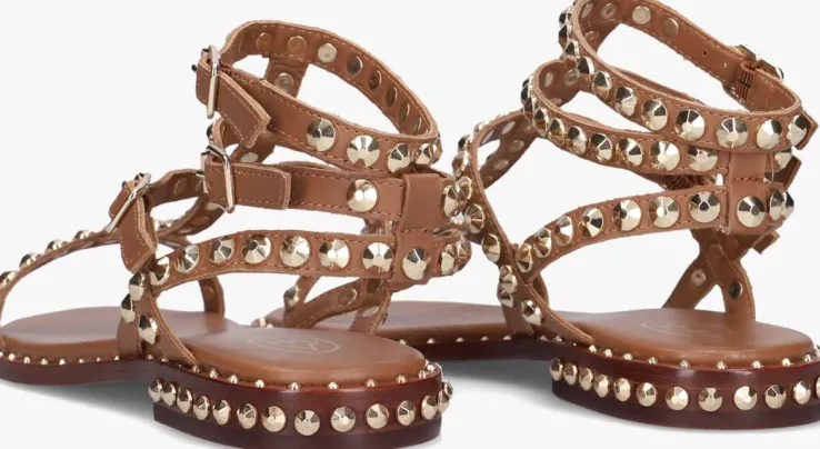 bruine ash platte sandalen play